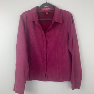 Goria Vanderbilt blouse snap up the front collar Size Petite PL